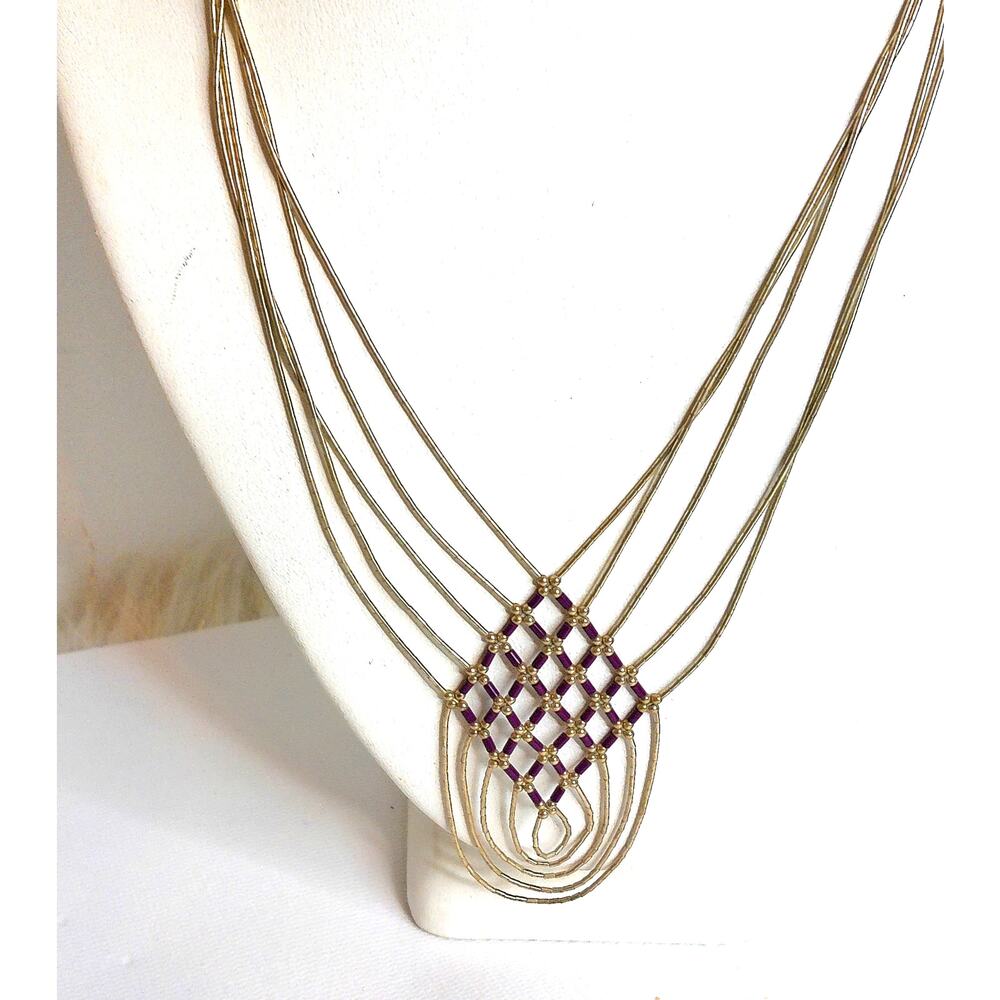 Vtg Native American Liquid Sterling Silver 5 Strand Red Heishi Choker Necklace